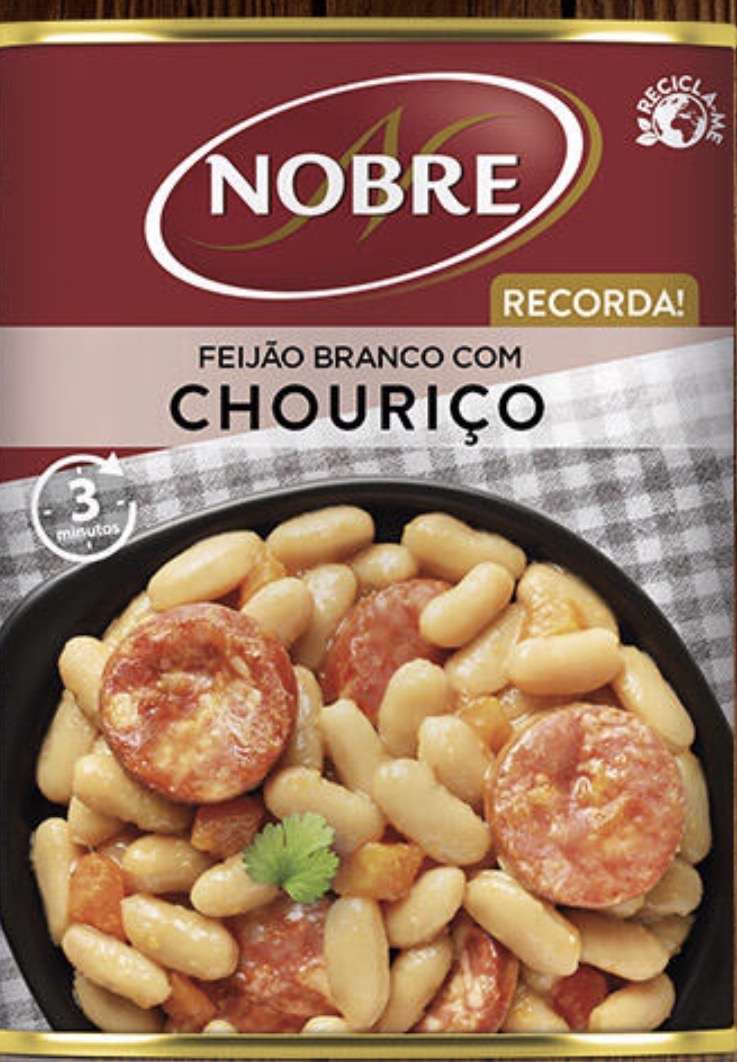 Lata Nobre Feijão Branco com Chouriço 420 g