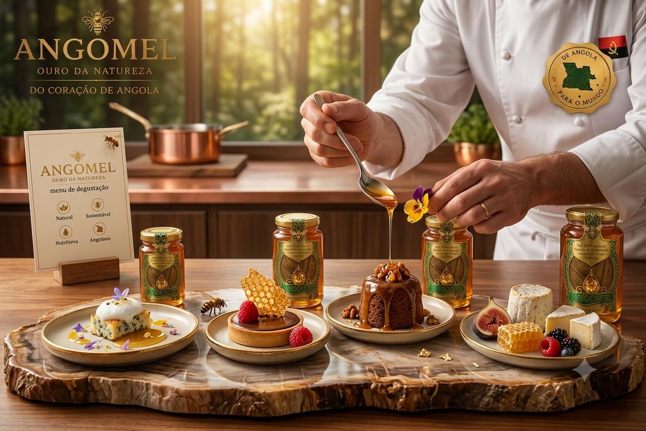 Menu de degustação Angomel apresentado por chef