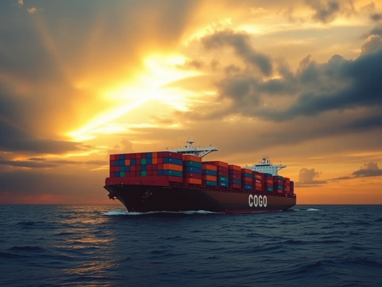 Navio de contentores em rota da Europa para Angola
